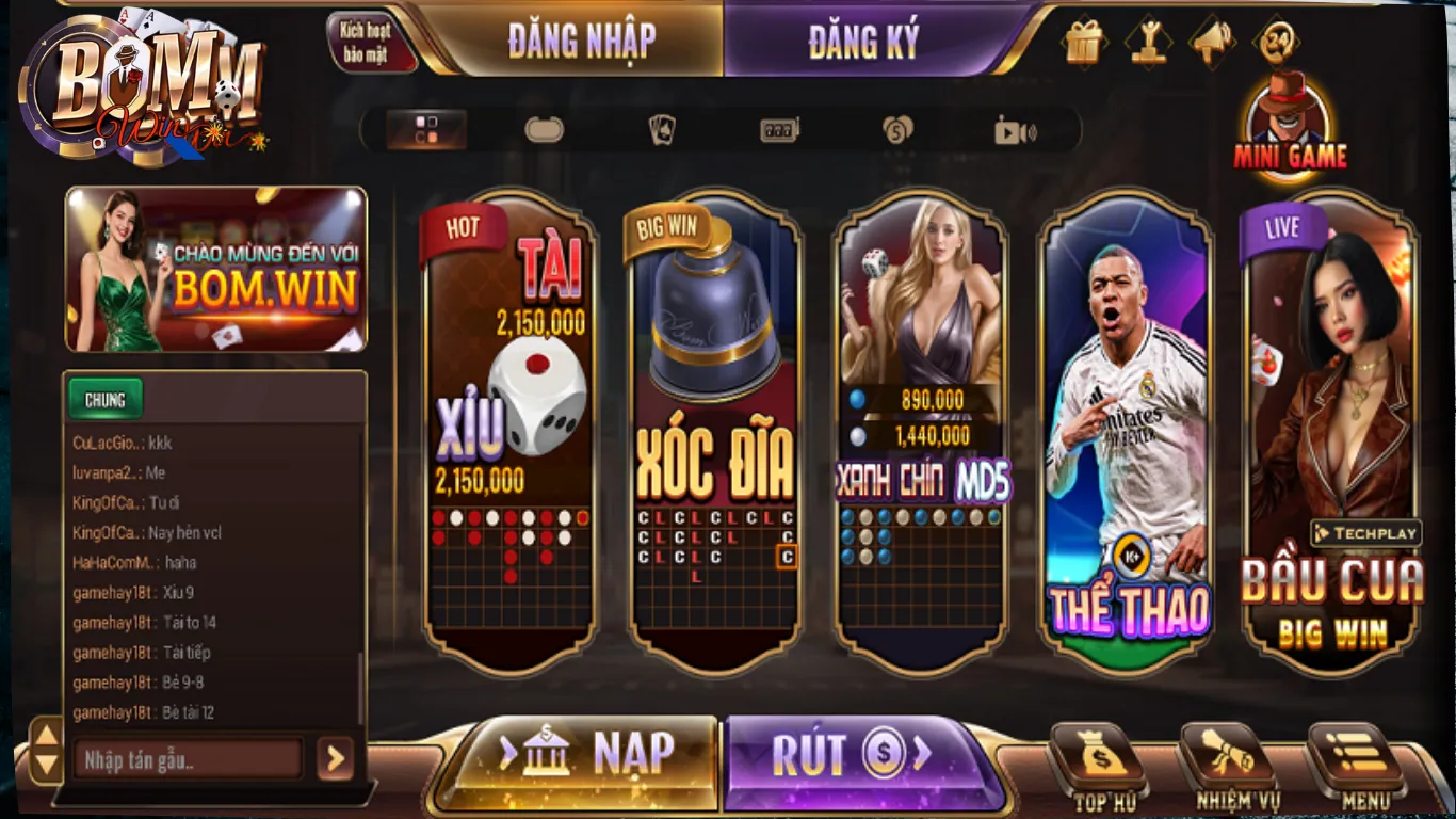 BomWin – Cổng game công nghệ cao, phủ sóng châu Á