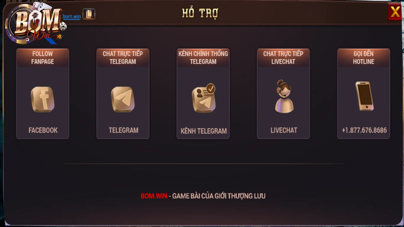 BomWin cung cấp đa kênh liên hệ, hỗ trợ tức thì